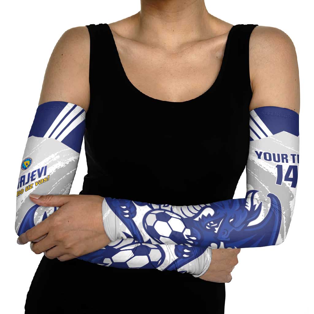 Bosnia and Herzegovina Football Custom Arm Sleeves Go Zmajevi Mi smo uz vas White Version - Wonder Print Shop
