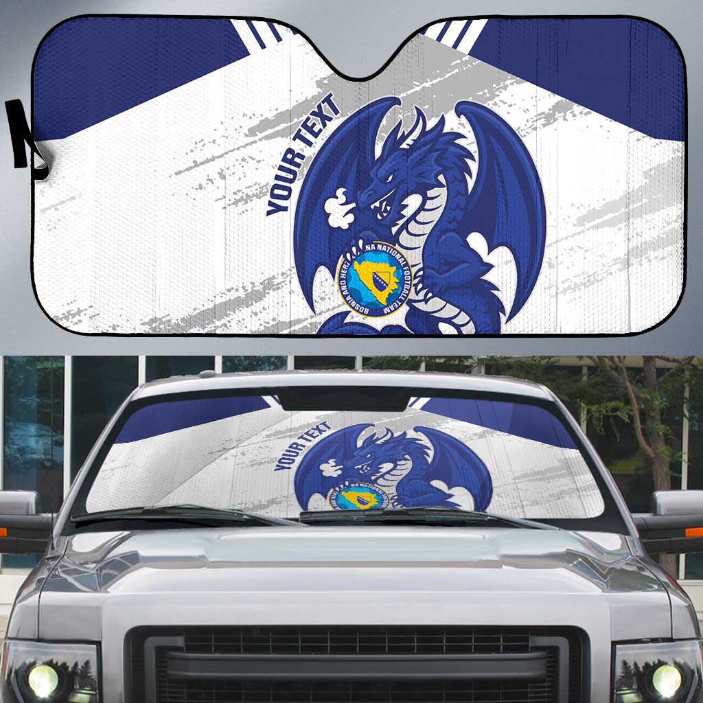 Bosnia and Herzegovina Football Custom Auto Sun Shade Go Zmajevi Mi smo uz vas White Version - Wonder Print Shop