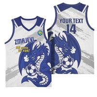 Bosnia and Herzegovina Football Custom Basketball Jersey Go Zmajevi Mi smo uz vas White Version - Wonder Print Shop