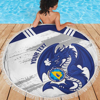 Bosnia and Herzegovina Football Custom Beach Blanket Go Zmajevi Mi smo uz vas White Version - Wonder Print Shop