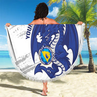 Bosnia and Herzegovina Football Custom Beach Blanket Go Zmajevi Mi smo uz vas White Version - Wonder Print Shop
