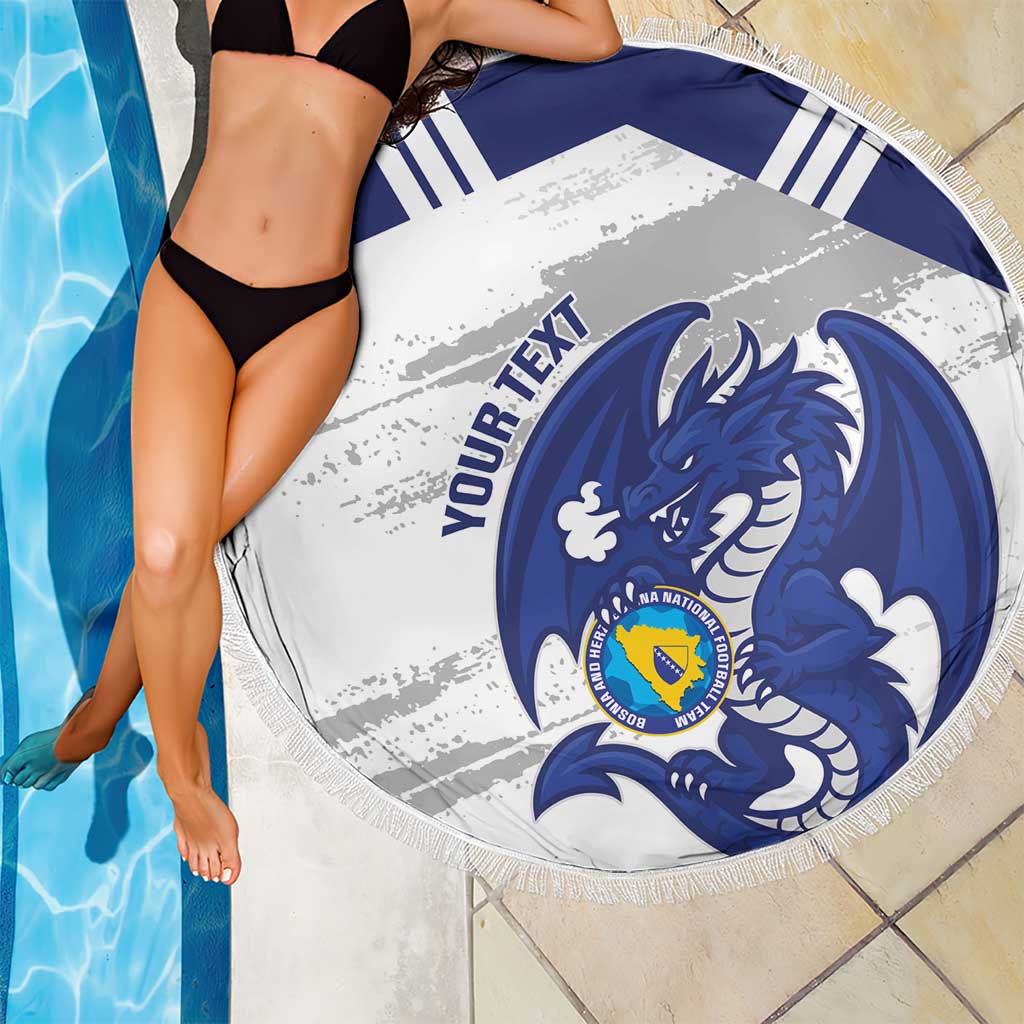 Bosnia and Herzegovina Football Custom Beach Blanket Go Zmajevi Mi smo uz vas White Version - Wonder Print Shop