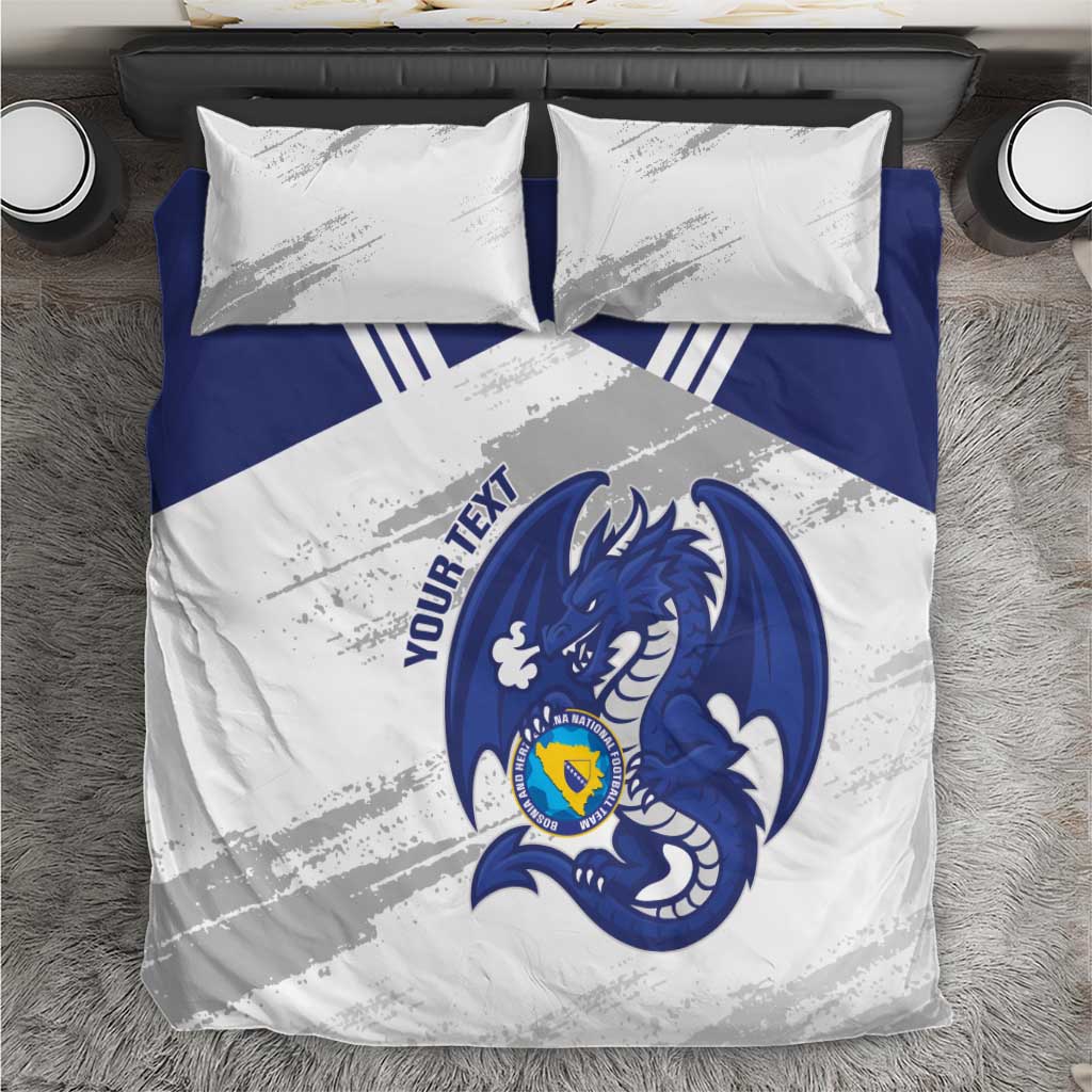 Bosnia and Herzegovina Football Custom Bedding Set Go Zmajevi Mi smo uz vas White Version - Wonder Print Shop