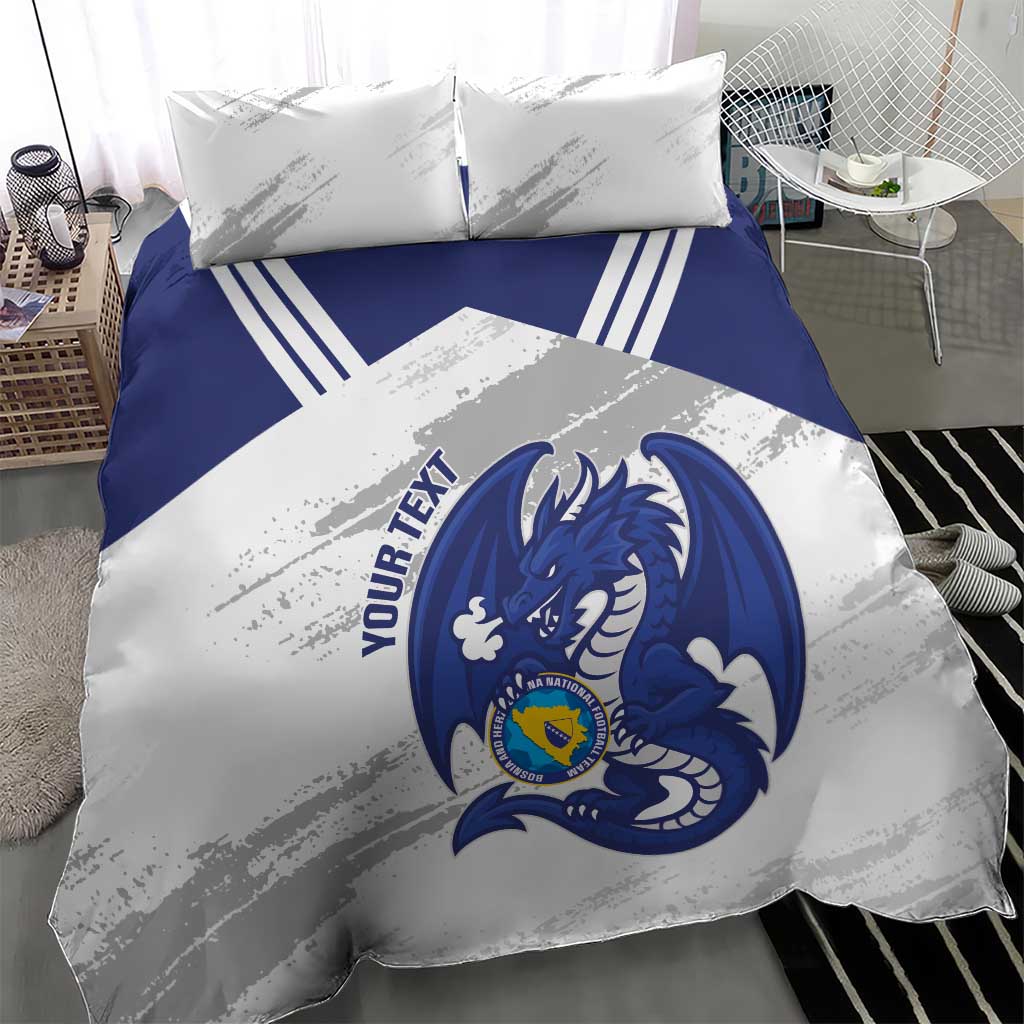 Bosnia and Herzegovina Football Custom Bedding Set Go Zmajevi Mi smo uz vas White Version - Wonder Print Shop