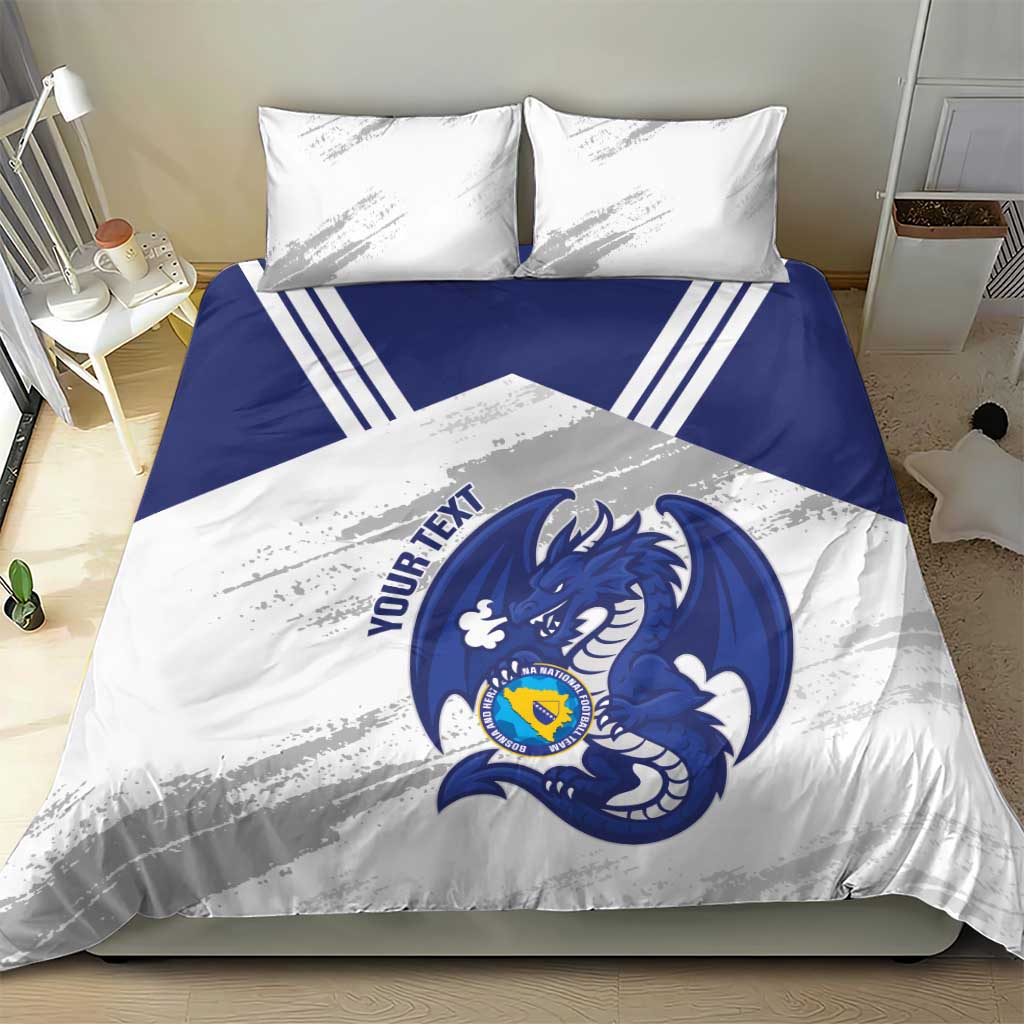 Bosnia and Herzegovina Football Custom Bedding Set Go Zmajevi Mi smo uz vas White Version - Wonder Print Shop
