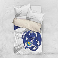 Bosnia and Herzegovina Football Custom Bedding Set Go Zmajevi Mi smo uz vas White Version - Wonder Print Shop