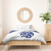 Bosnia and Herzegovina Football Custom Bedding Set Go Zmajevi Mi smo uz vas White Version - Wonder Print Shop