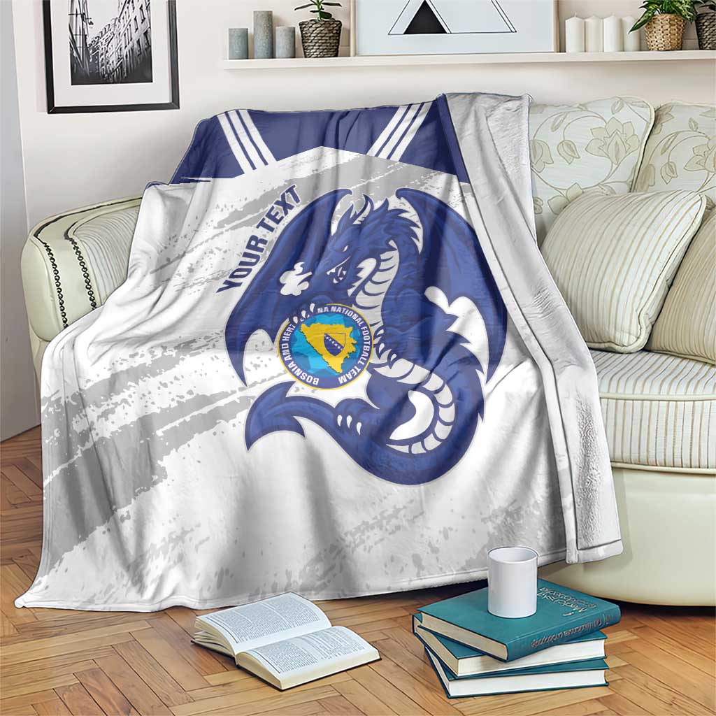 Bosnia and Herzegovina Football Custom Blanket Go Zmajevi Mi smo uz vas White Version - Wonder Print Shop