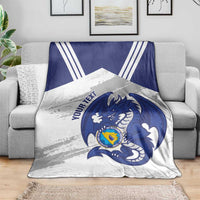 Bosnia and Herzegovina Football Custom Blanket Go Zmajevi Mi smo uz vas White Version - Wonder Print Shop