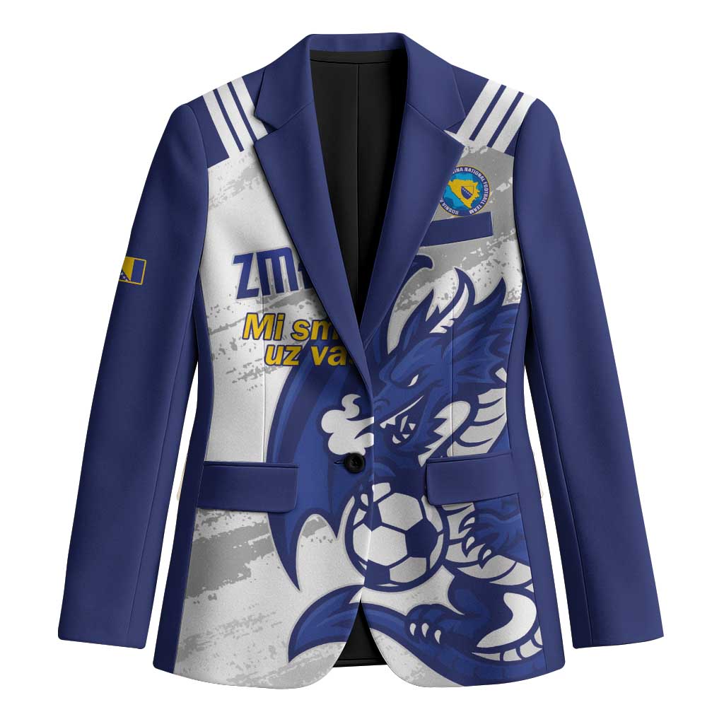 Bosnia and Herzegovina Football Custom Blazer Go Zmajevi Mi smo uz vas White Version - Wonder Print Shop