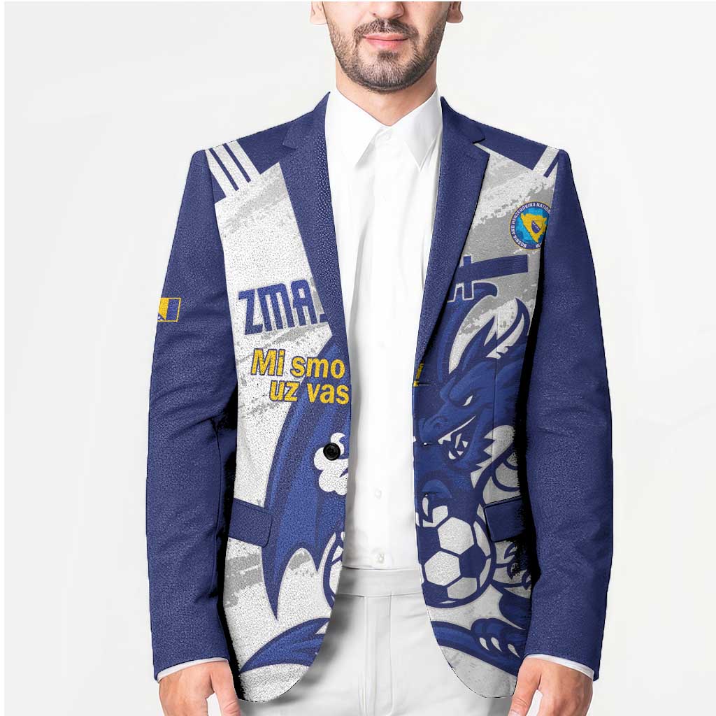 Bosnia and Herzegovina Football Custom Blazer Go Zmajevi Mi smo uz vas White Version - Wonder Print Shop