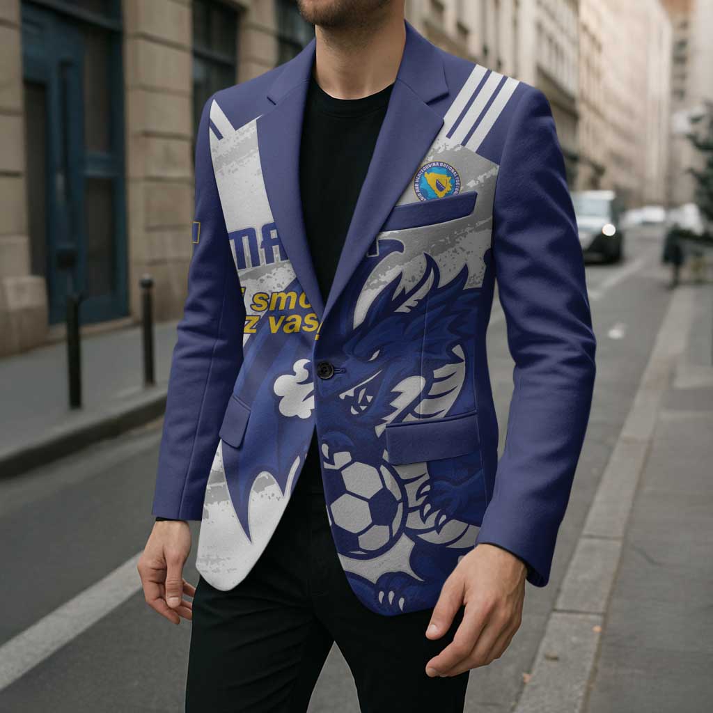 Bosnia and Herzegovina Football Custom Blazer Go Zmajevi Mi smo uz vas White Version - Wonder Print Shop