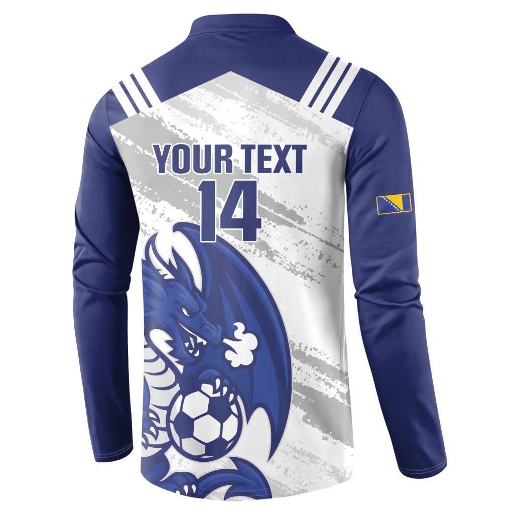 Bosnia and Herzegovina Football Custom Button Sweatshirt Go Zmajevi Mi smo uz vas White Version - Wonder Print Shop