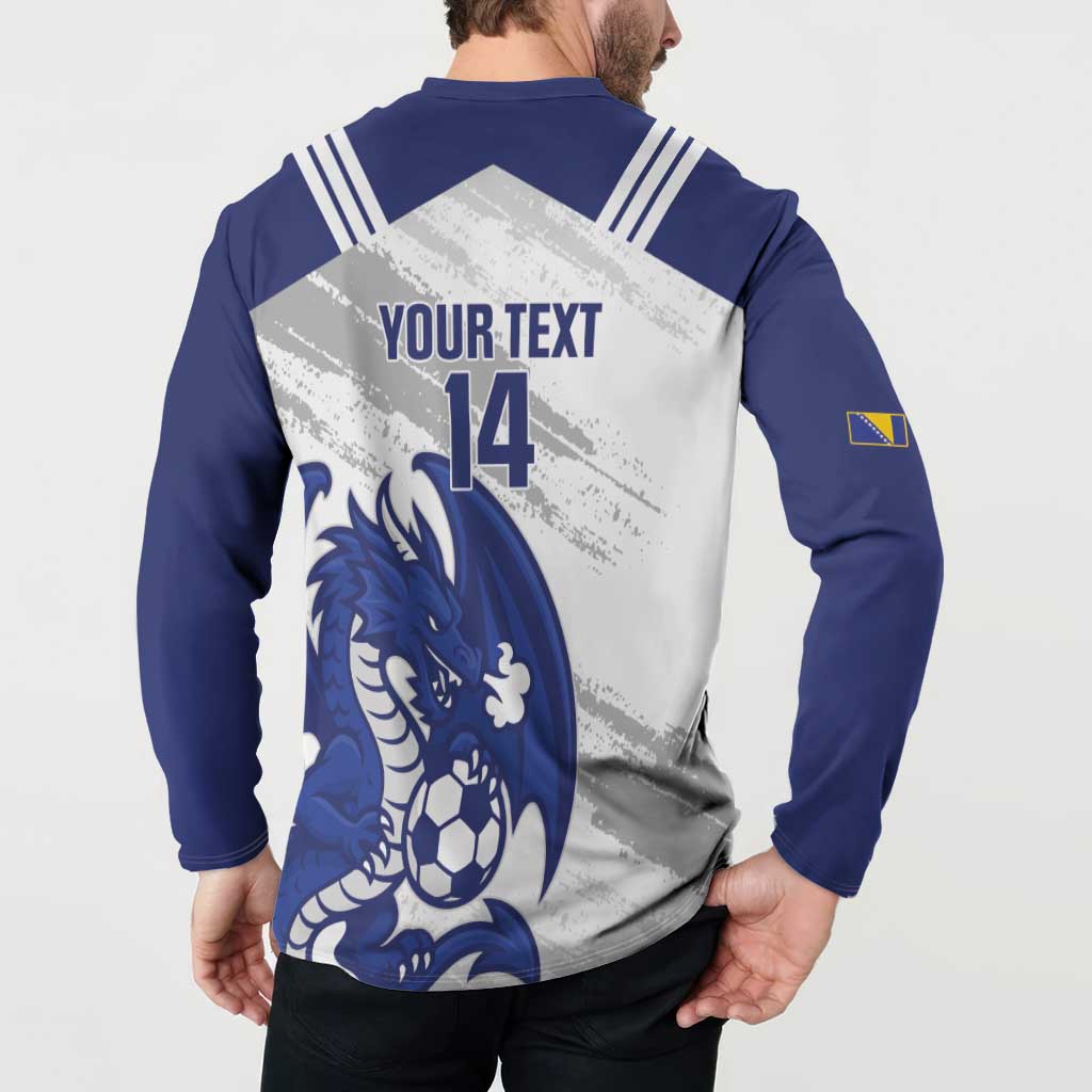 Bosnia and Herzegovina Football Custom Button Sweatshirt Go Zmajevi Mi smo uz vas White Version - Wonder Print Shop