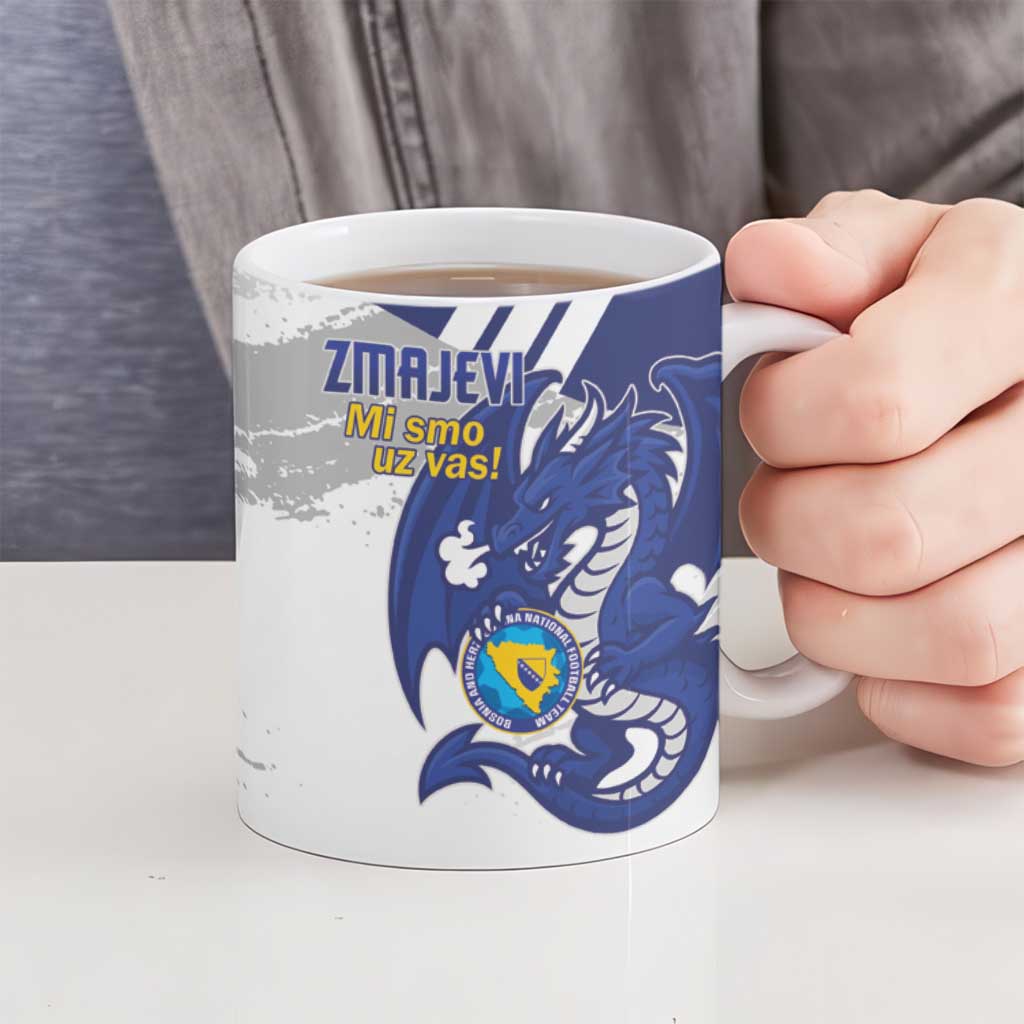 Bosnia and Herzegovina Football Custom Ceramic Mug Go Zmajevi Mi smo uz vas White Version - Wonder Print Shop