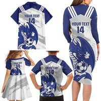 Bosnia and Herzegovina Football Custom Family Matching Long Sleeve Bodycon Dress and Hawaiian Shirt Go Zmajevi Mi smo uz vas White Version - Wonder Print Shop