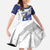 Bosnia and Herzegovina Football Custom Family Matching Off Shoulder Maxi Dress and Hawaiian Shirt Go Zmajevi Mi smo uz vas White Version - Wonder Print Shop