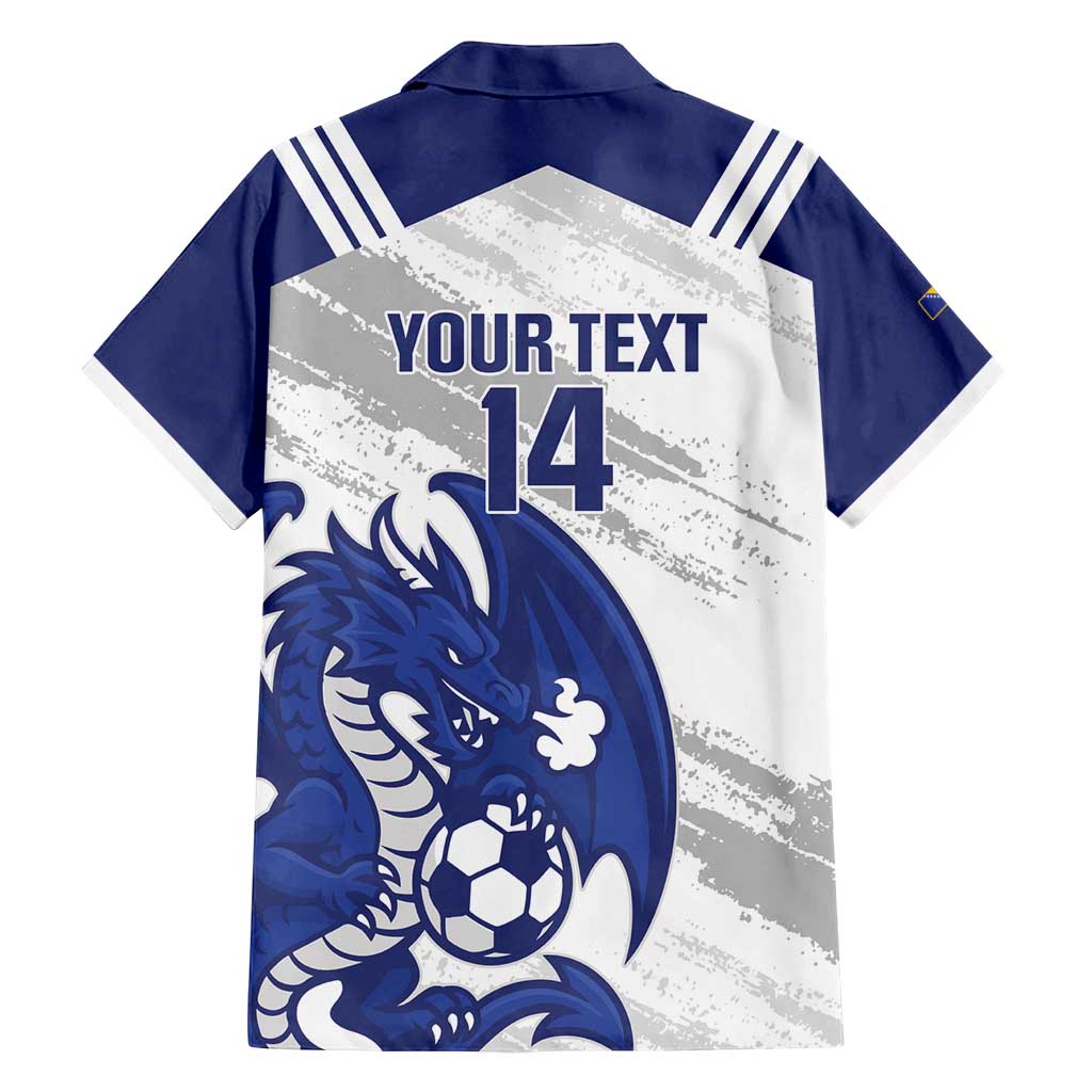 Bosnia and Herzegovina Football Custom Family Matching Off Shoulder Maxi Dress and Hawaiian Shirt Go Zmajevi Mi smo uz vas White Version - Wonder Print Shop