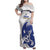 Bosnia and Herzegovina Football Custom Family Matching Off Shoulder Maxi Dress and Hawaiian Shirt Go Zmajevi Mi smo uz vas White Version - Wonder Print Shop