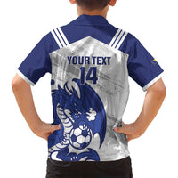 Bosnia and Herzegovina Football Custom Family Matching Off Shoulder Short Dress and Hawaiian Shirt Go Zmajevi Mi smo uz vas White Version - Wonder Print Shop