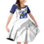 Bosnia and Herzegovina Football Custom Family Matching Off Shoulder Short Dress and Hawaiian Shirt Go Zmajevi Mi smo uz vas White Version - Wonder Print Shop