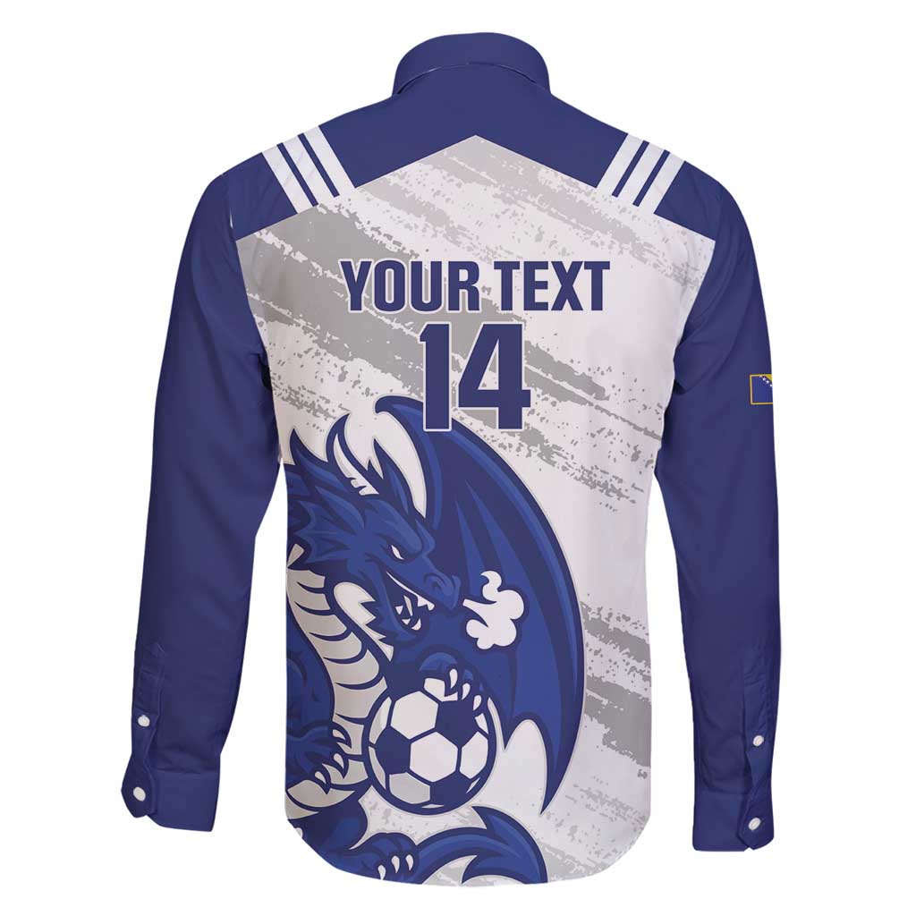 Bosnia and Herzegovina Football Custom Family Matching Off Shoulder Short Dress and Hawaiian Shirt Go Zmajevi Mi smo uz vas White Version - Wonder Print Shop