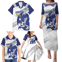 Bosnia and Herzegovina Football Custom Family Matching Puletasi and Hawaiian Shirt Go Zmajevi Mi smo uz vas White Version - Wonder Print Shop