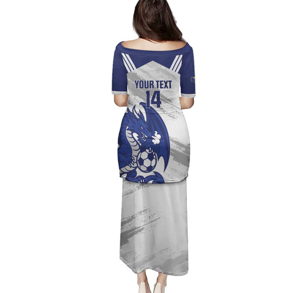 Bosnia and Herzegovina Football Custom Family Matching Puletasi and Hawaiian Shirt Go Zmajevi Mi smo uz vas White Version - Wonder Print Shop