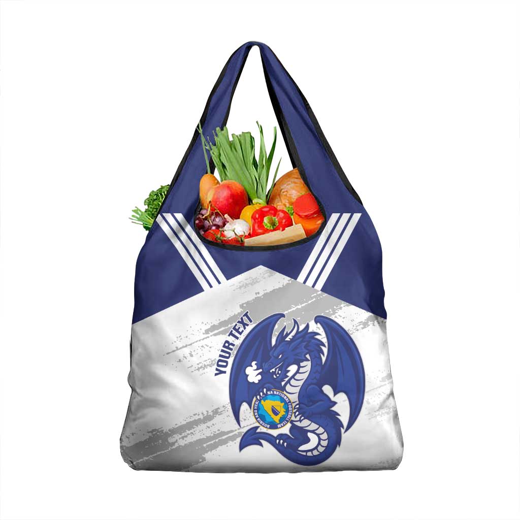 Bosnia and Herzegovina Football Custom Grocery Bag Go Zmajevi Mi smo uz vas White Version - Wonder Print Shop