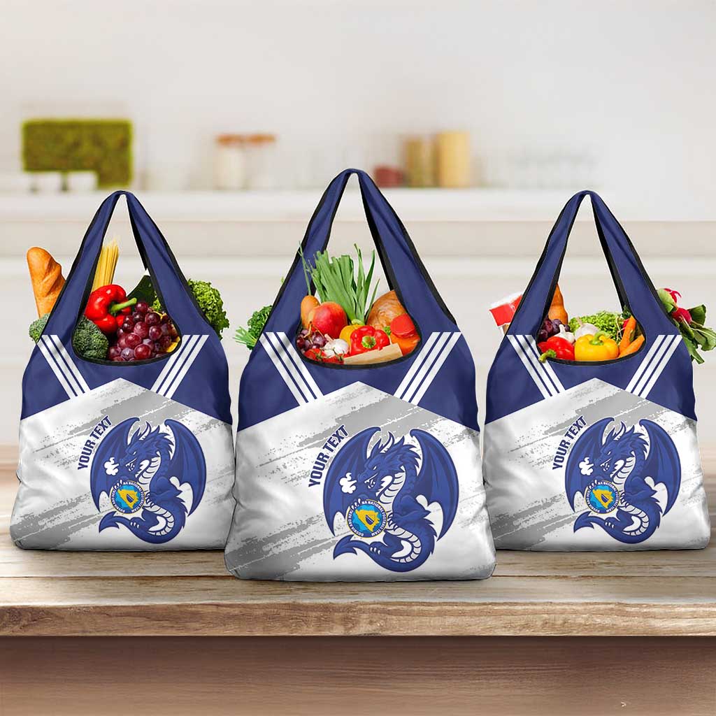 Bosnia and Herzegovina Football Custom Grocery Bag Go Zmajevi Mi smo uz vas White Version - Wonder Print Shop