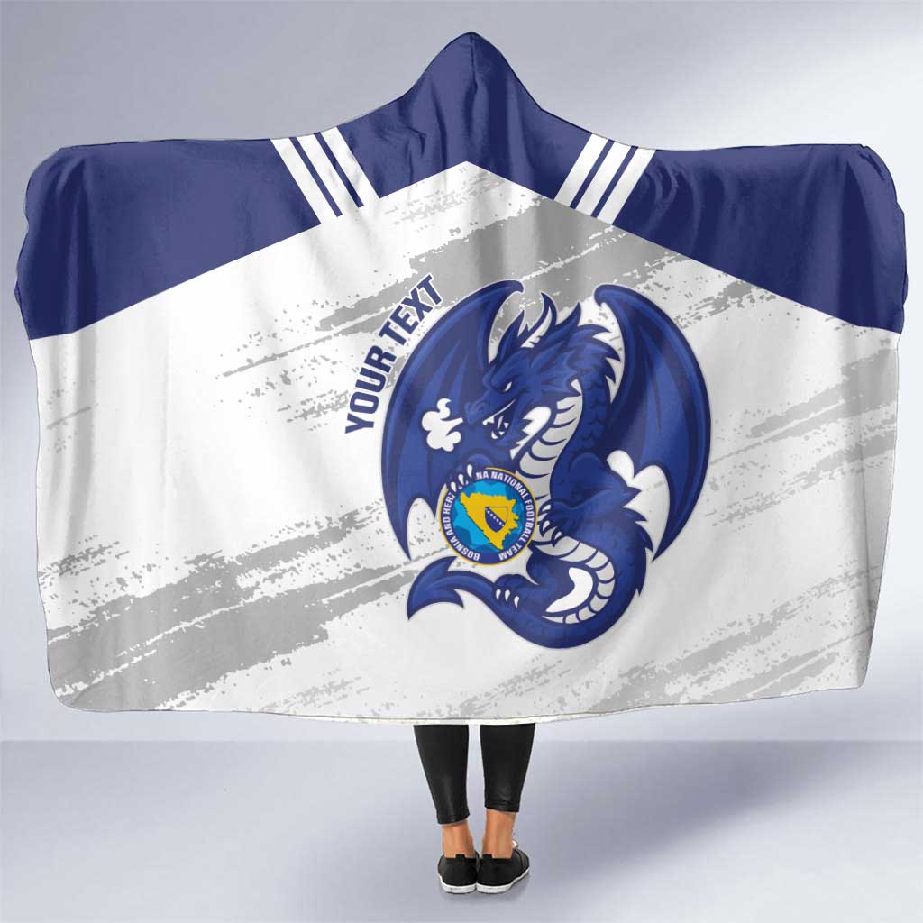 Bosnia and Herzegovina Football Custom Hooded Blanket Go Zmajevi Mi smo uz vas White Version - Wonder Print Shop