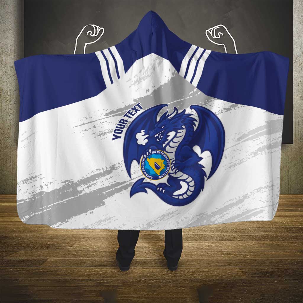 Bosnia and Herzegovina Football Custom Hooded Blanket Go Zmajevi Mi smo uz vas White Version - Wonder Print Shop