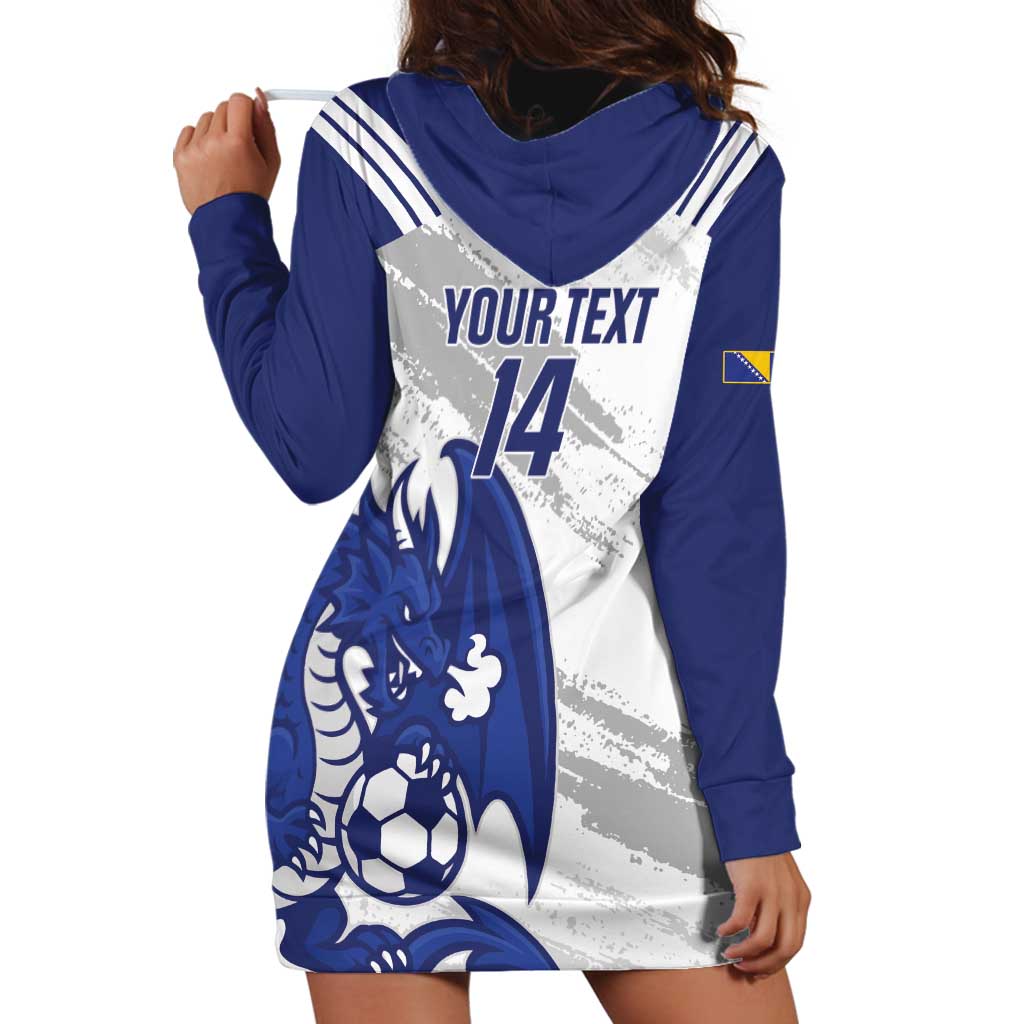 Bosnia and Herzegovina Football Custom Hoodie Dress Go Zmajevi Mi smo uz vas White Version - Wonder Print Shop