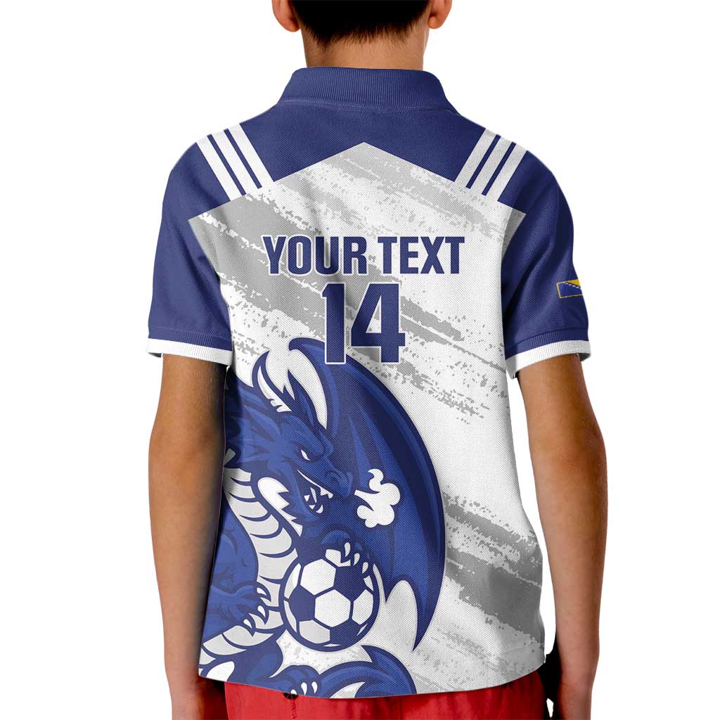 Bosnia and Herzegovina Football Custom Kid Polo Shirt Go Zmajevi Mi smo uz vas White Version - Wonder Print Shop