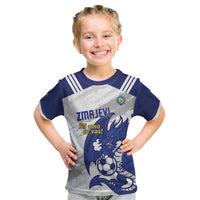 Bosnia and Herzegovina Football Custom Kid T Shirt Go Zmajevi Mi smo uz vas White Version - Wonder Print Shop