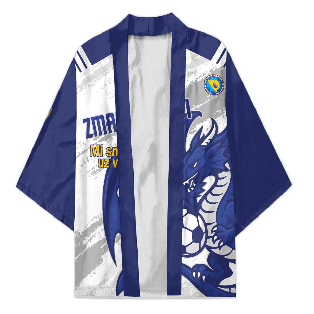 Bosnia and Herzegovina Football Custom Kimono Go Zmajevi Mi smo uz vas White Version - Wonder Print Shop
