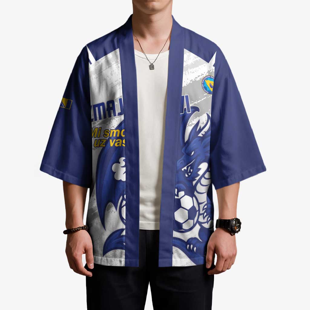 Bosnia and Herzegovina Football Custom Kimono Go Zmajevi Mi smo uz vas White Version - Wonder Print Shop