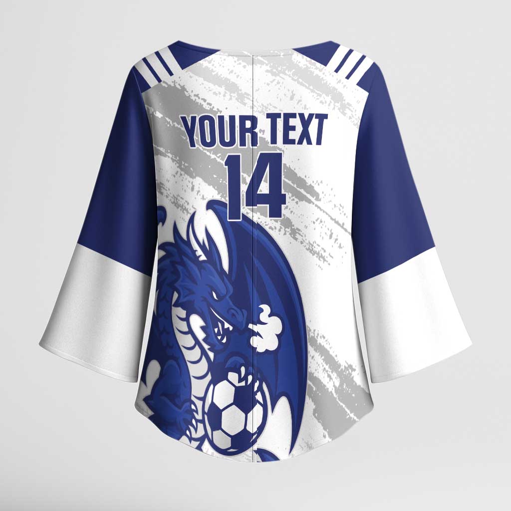 Bosnia and Herzegovina Football Custom Kimono Sleeve Blouse Go Zmajevi Mi smo uz vas White Version - Wonder Print Shop