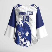 Bosnia and Herzegovina Football Custom Kimono Sleeve Blouse Go Zmajevi Mi smo uz vas White Version - Wonder Print Shop