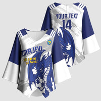 Bosnia and Herzegovina Football Custom Kimono Sleeve Blouse Go Zmajevi Mi smo uz vas White Version - Wonder Print Shop
