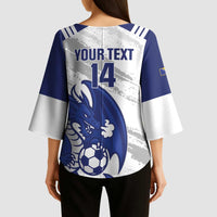 Bosnia and Herzegovina Football Custom Kimono Sleeve Blouse Go Zmajevi Mi smo uz vas White Version - Wonder Print Shop