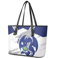 Bosnia and Herzegovina Football Custom Leather Tote Bag Go Zmajevi Mi smo uz vas White Version - Wonder Print Shop