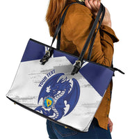Bosnia and Herzegovina Football Custom Leather Tote Bag Go Zmajevi Mi smo uz vas White Version - Wonder Print Shop