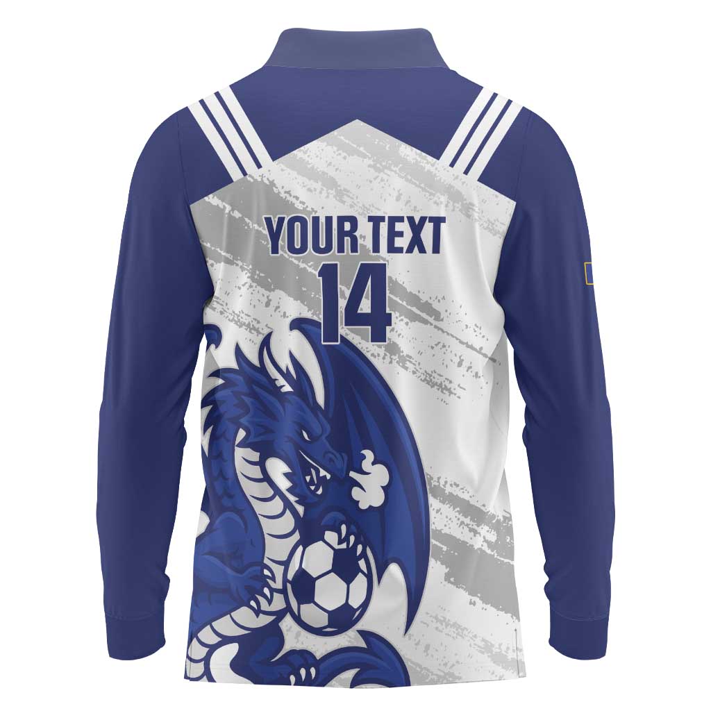 Bosnia and Herzegovina Football Custom Long Sleeve Polo Shirt Go Zmajevi Mi smo uz vas White Version - Wonder Print Shop