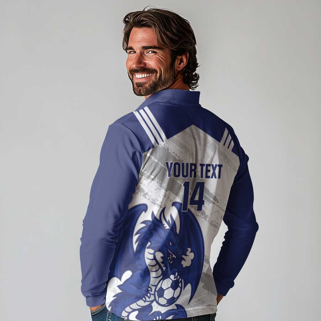 Bosnia and Herzegovina Football Custom Long Sleeve Polo Shirt Go Zmajevi Mi smo uz vas White Version - Wonder Print Shop