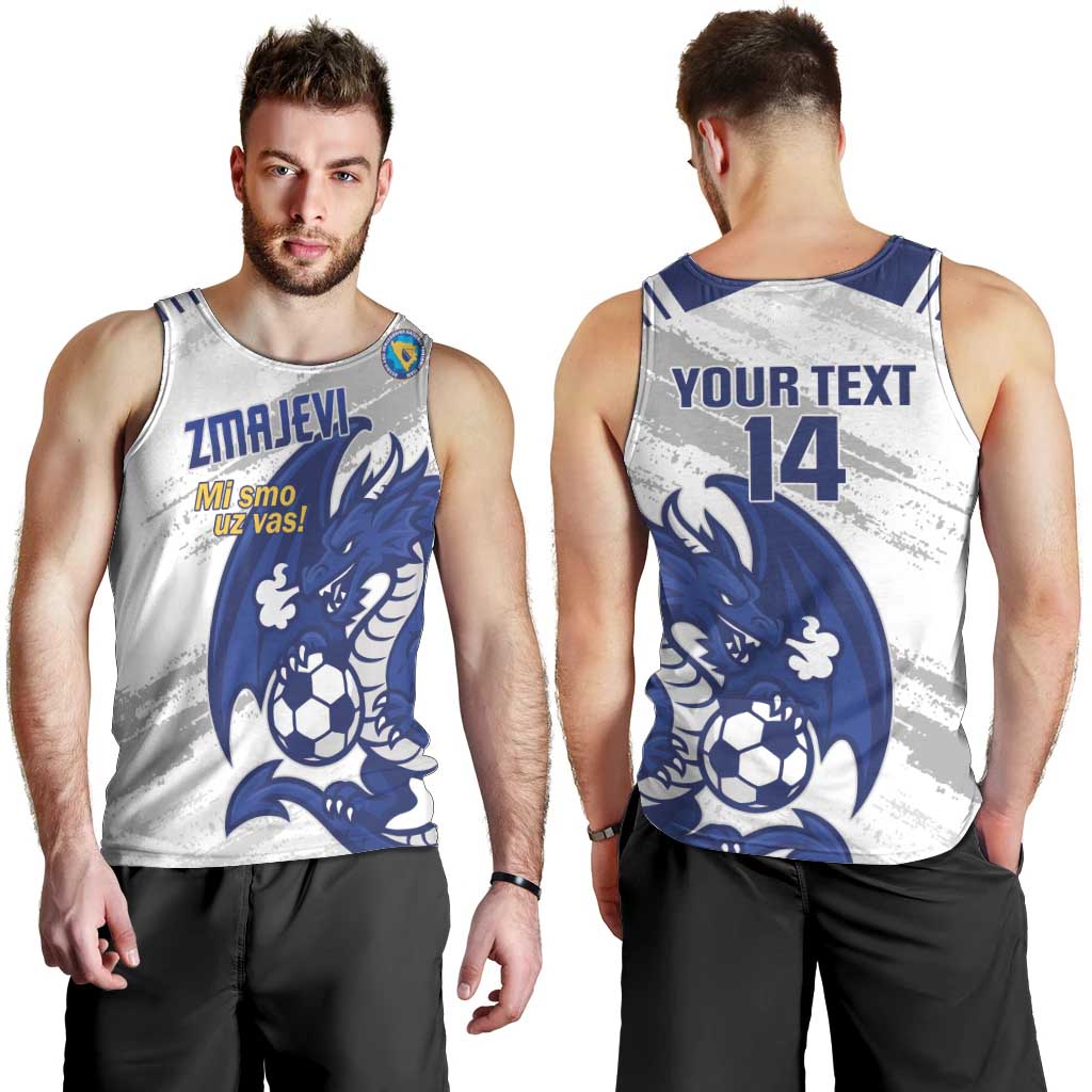 Bosnia and Herzegovina Football Custom Men Tank Top Go Zmajevi Mi smo uz vas White Version - Wonder Print Shop