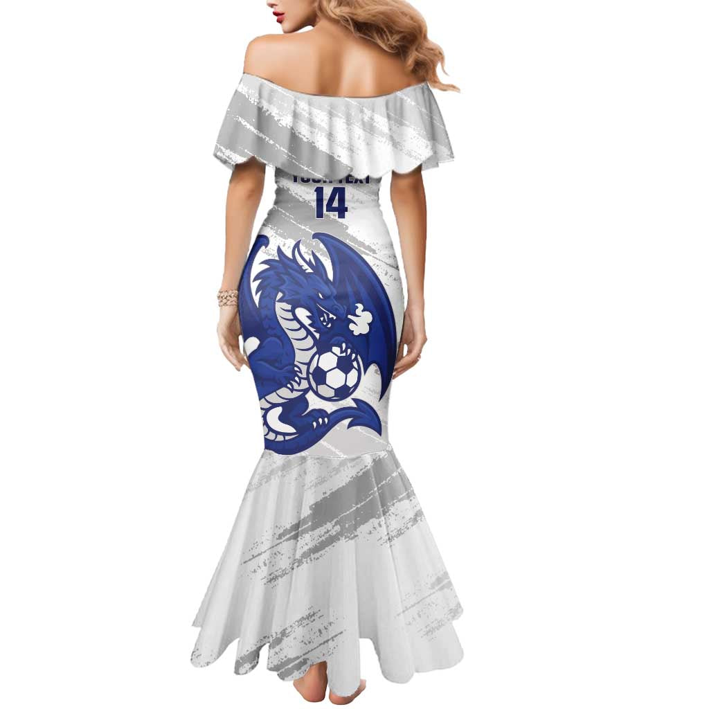 Bosnia and Herzegovina Football Custom Mermaid Dress Go Zmajevi Mi smo uz vas White Version - Wonder Print Shop