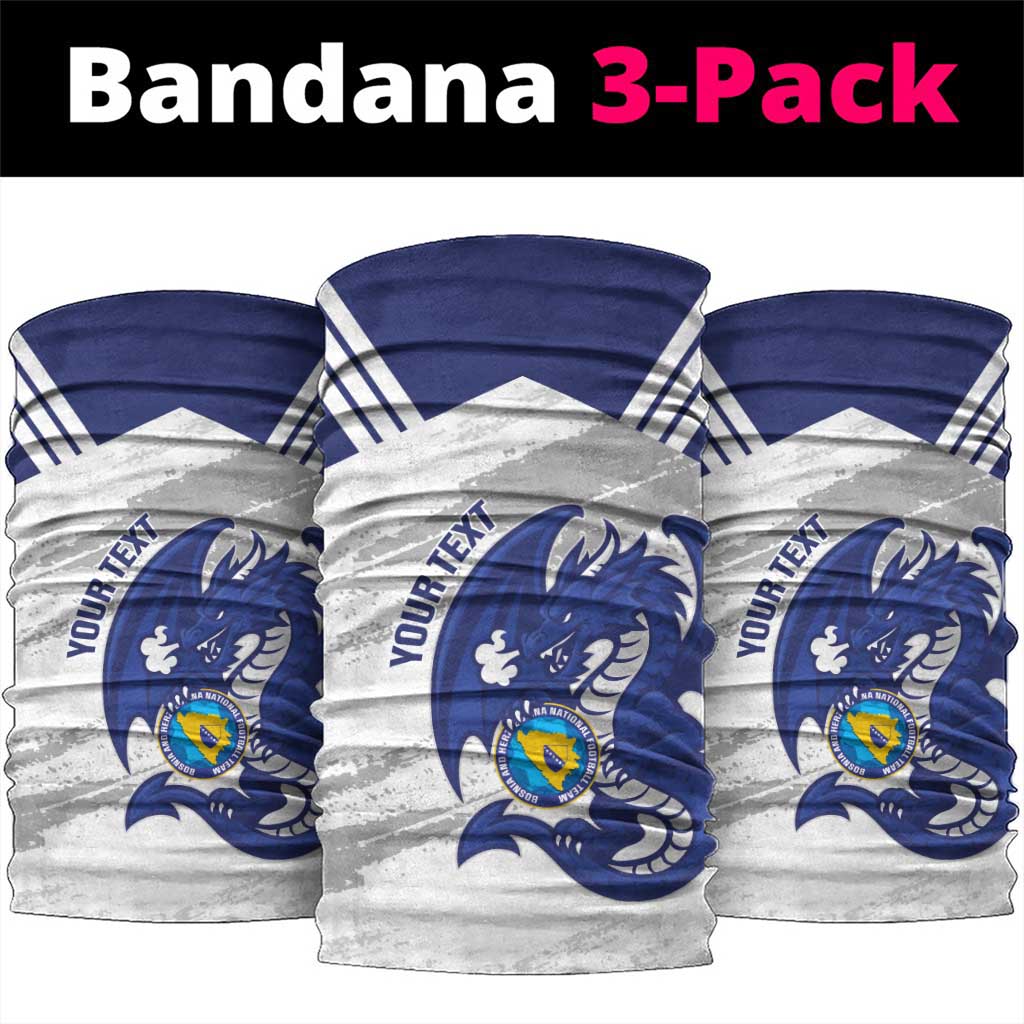 Bosnia and Herzegovina Football Custom Neck Gaiter Go Zmajevi Mi smo uz vas White Version - Wonder Print Shop