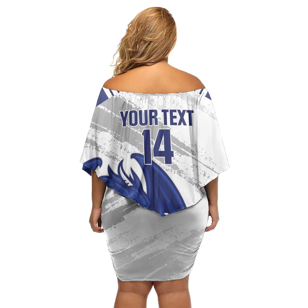 Bosnia and Herzegovina Football Custom Off Shoulder Short Dress Go Zmajevi Mi smo uz vas White Version - Wonder Print Shop