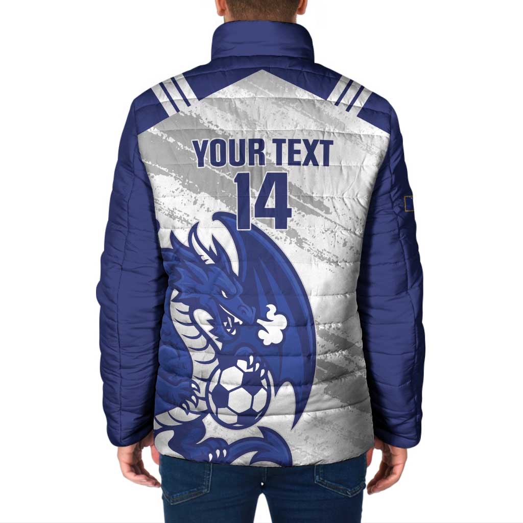 Bosnia and Herzegovina Football Custom Padded Jacket Go Zmajevi Mi smo uz vas White Version - Wonder Print Shop